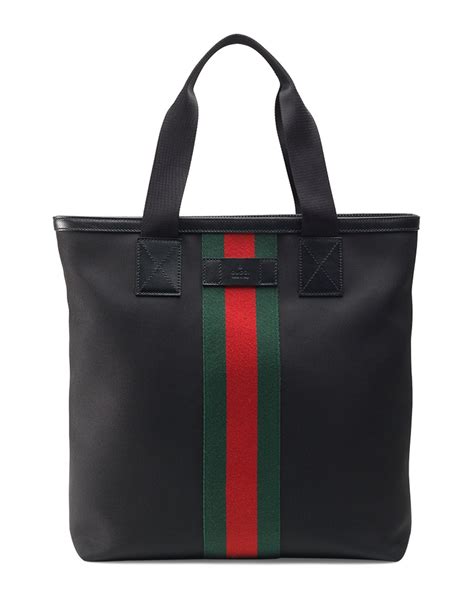 gucci black canvas web bag|Gucci black canvas tote bag.